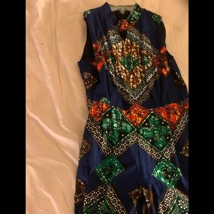 Ankara labels jumpsuit with choker neck